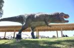 Maquete em tamanho real de um Tiranossauro, no Parque dos Dinossauros, em Sucre - Bolívia